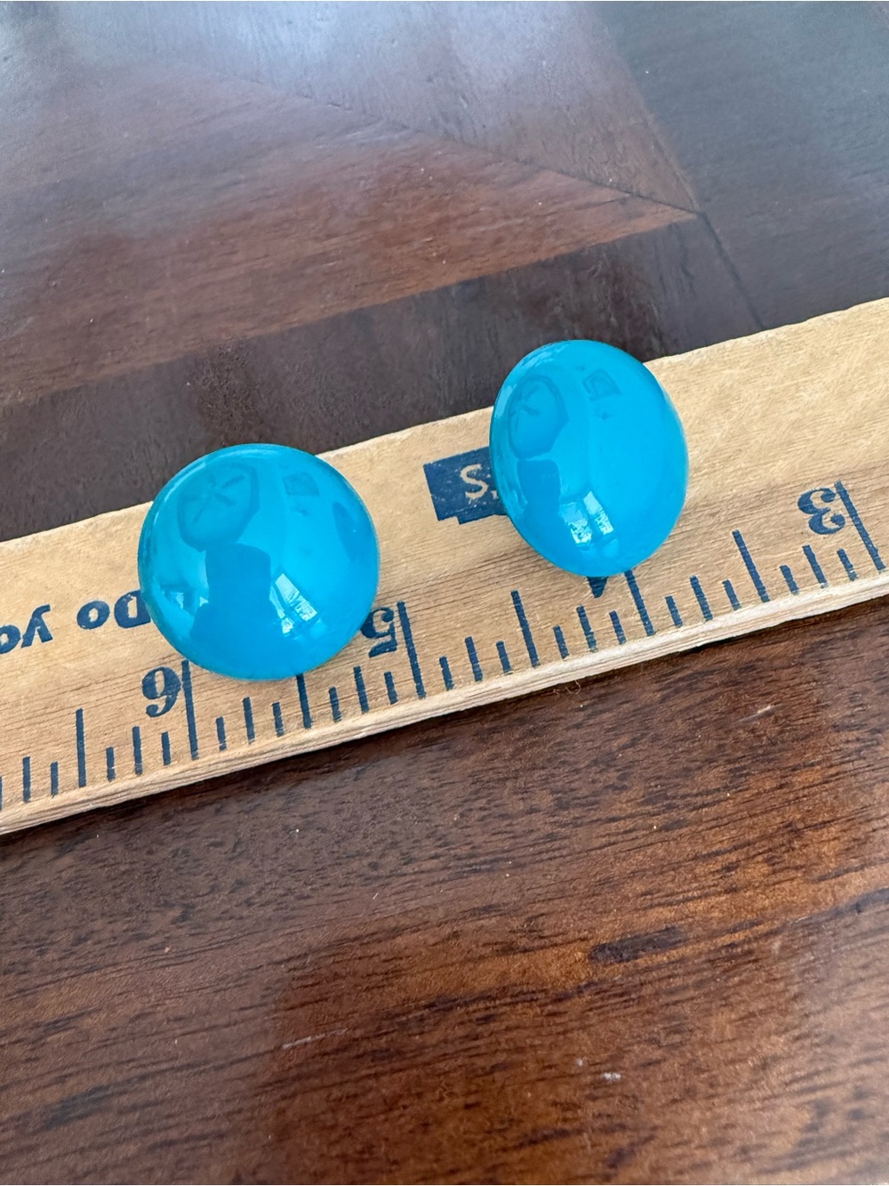 Vintage Teal Pierced Earrings